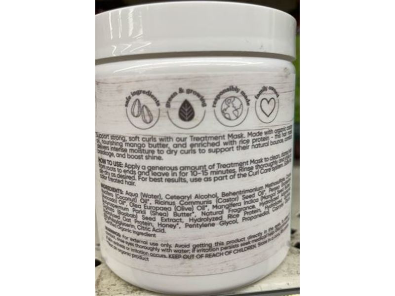 Sky Organics Curl Care Treatment Mask, Castor Oil & Mango Butter, 8 fl oz/236 mL