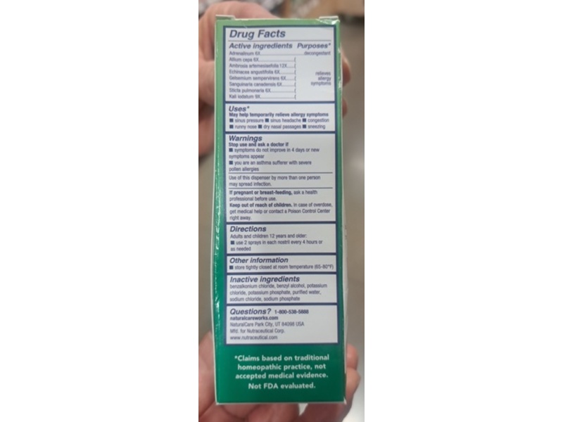 NaturalCare bioAllers Allergy Nasal Spray, 0.8 fl oz/24 mL