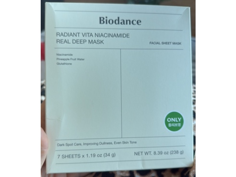 Biodance Facial Sheet Mask, Pineapple Fruit Water, 1.19 oz/34 g, 7 Count