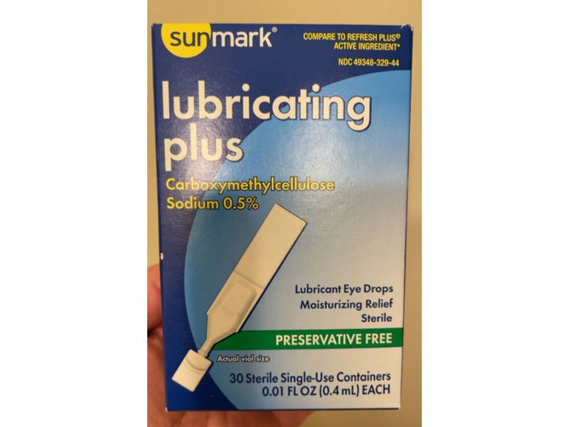 Sunmark Lubricating Plus Eye Drops, 0.01 fl oz/0.4 mL