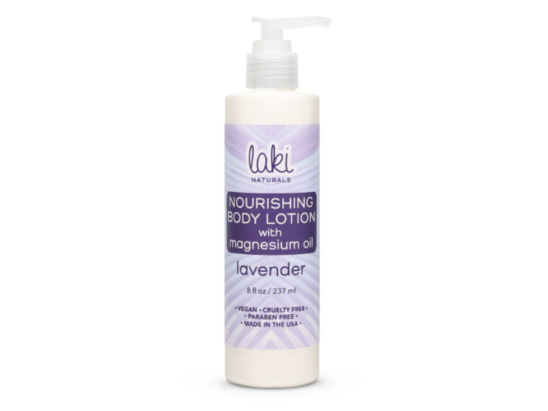 Laki Naturals Nourishing Body Lotion, Magnesium Oil, Lavender, 8 fl oz/237 mL