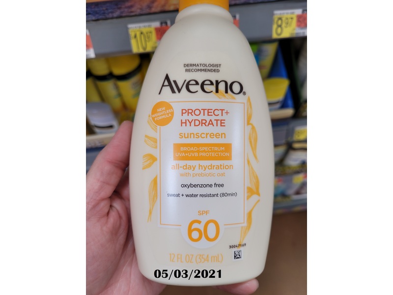 Aveeno All Day Hydration Protect & Hydrate, SPF60, 12 fl oz (354 mL)