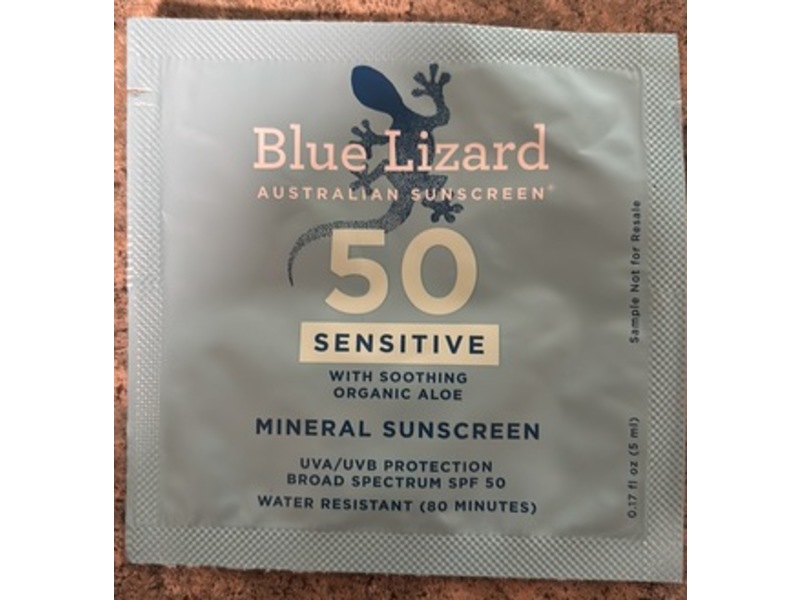 Blue Lizard Sensitive Mineral Sunscreen, SPF 50, 0.17 fl oz/5 mL