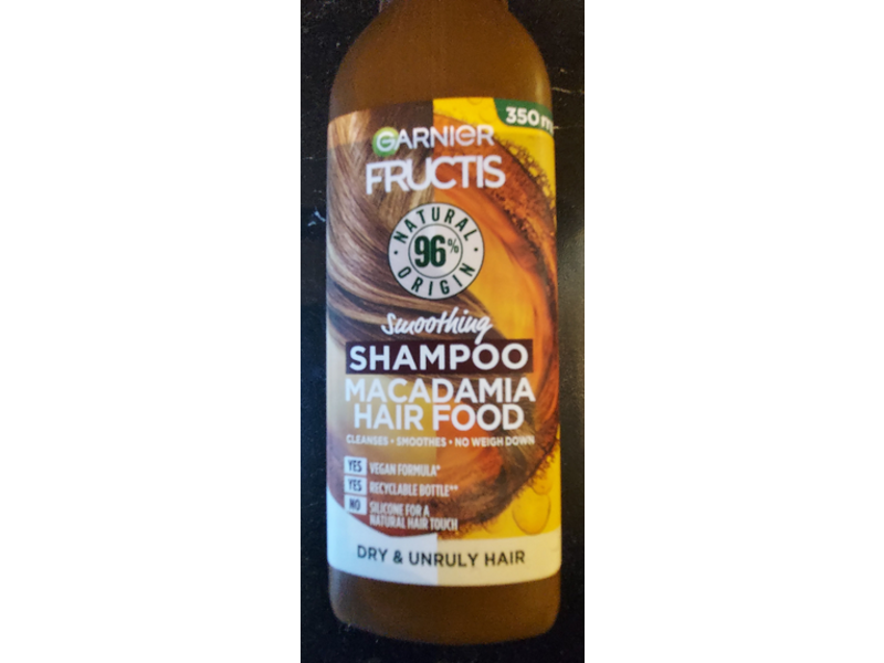 Garnier Fructis Smoothing Shampoo, Macadamia Hair Food, 350 ml