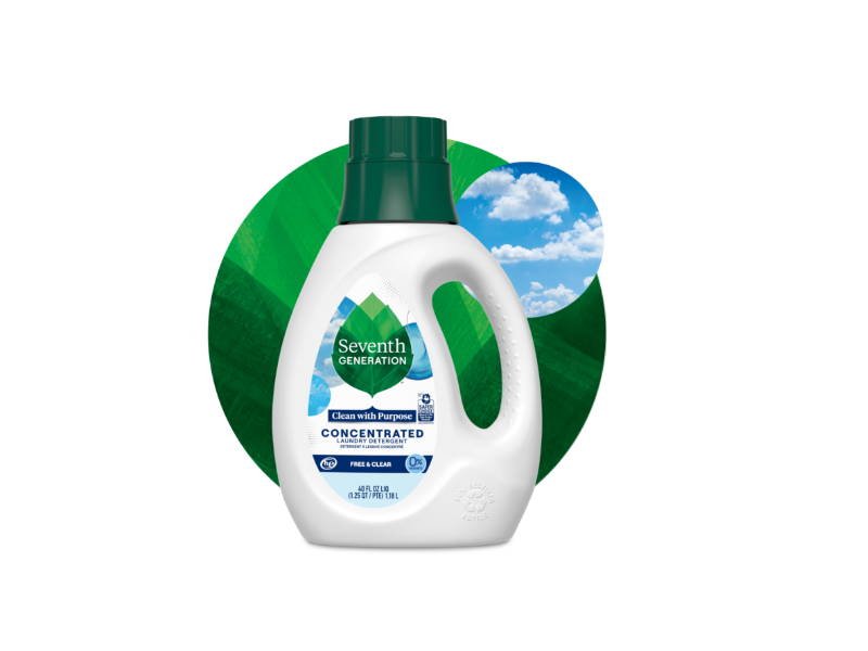 Seventh Generation Concentrated Laundry Detergent, Free & Clear, 40 fl oz/1.18 mL