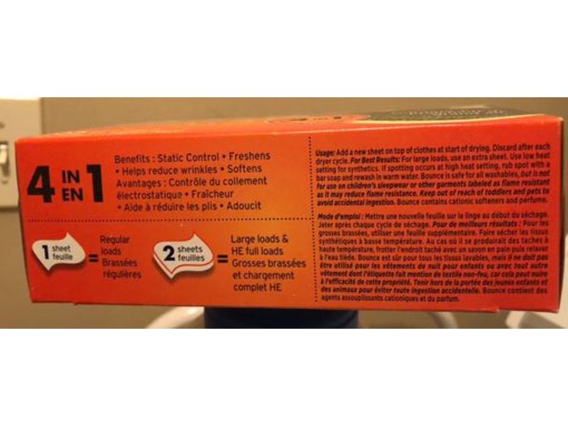 Bounce Fabric Softener Dryer Sheets, Outdoor Fresh, 105 Count