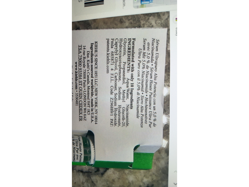 Kiehl's Ultra Pure High-Potency Serum, 5.0% Niacinamide, 1.0 fl oz/30 mL