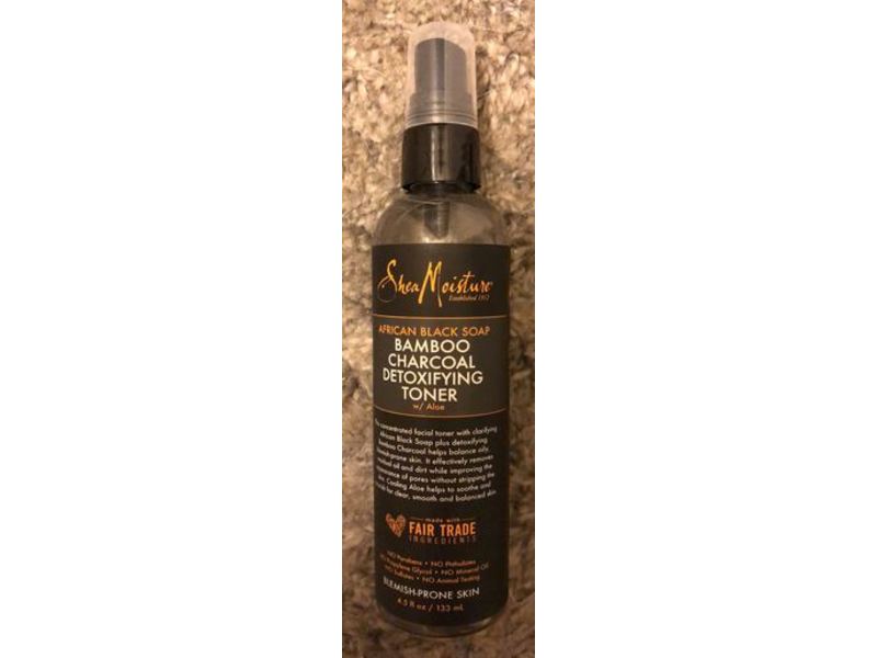 SheaMoisture Bamboo Charcoal Detoxifying Toner With Aloe, African Black Soap, 4.5 fl oz/133 mL