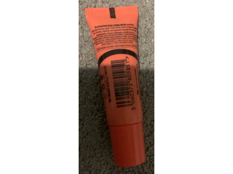 Dr. PawPaw Tinted True Coral Multipurpose Soothing Balm, Natural Pawpaw, 10 mL