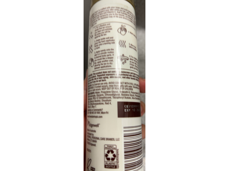 Hawaiian Tropic Sunless Tan Self-Tanning Foam, Dark, 6.07 fl oz/200 mL