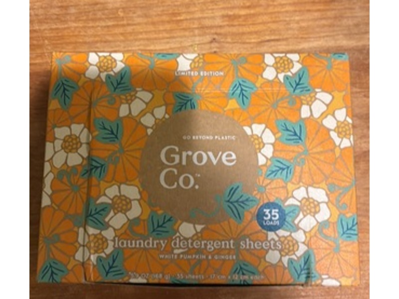 Grove Co Laundry Detergent Sheets, White Pumpkin & Ginger, 35 Loads, 5.9 oz/68 g, 35 Count