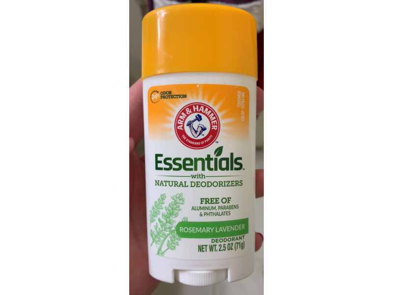 Arm & Hammer Essentials Natural Deodorant, Rosemary Lavender, 2.5 oz/71 g, Pack Of 3