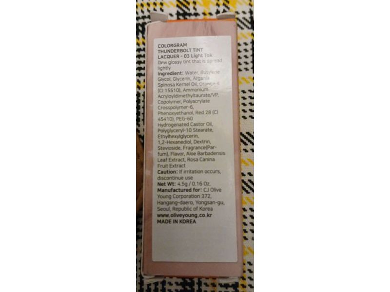 Colorgram Thunderbolt Lip Tint, 03 Light Tok, 4.5 g