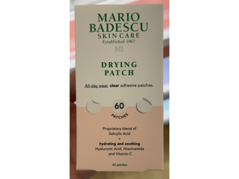 Mario Badescu Skin Care Drying Patch Hyaluronic Acid, Niacinamide & Vitamin C, 60 Counts