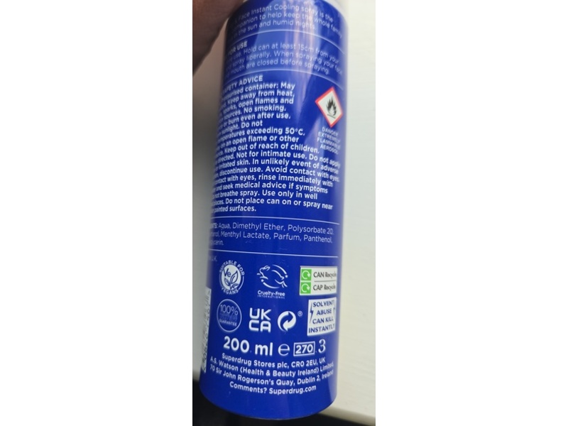 Super Drug Body & Face Instant Cooling Spray, 200 mL