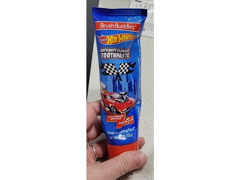 Brush Buddies Hot Wheels Anticavity Fluoride Toothpaste, Strawbery, 4.0 oz/113 g
