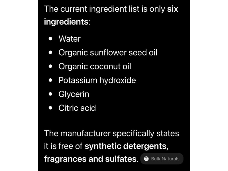 Bulk Naturals Liquid Castile Soap, Unscented, 8 oz