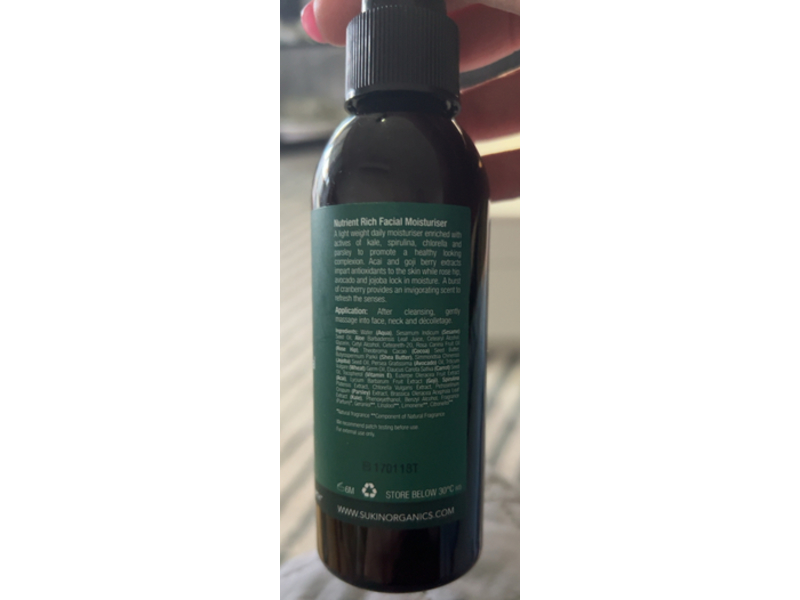 Sukin Super Greens Facial Moisturiser, 4.23 fl oz/125ml