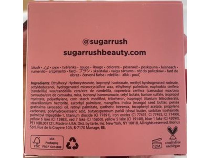 Tarte Sugar Rush Cream Blush, Beach Cheeks, 0.15 oz/4.25 g