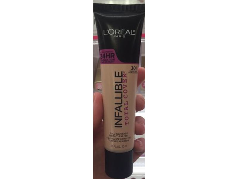L'Oreal Paris Infallible Total Cover Foundation, 301 Classic Ivory, 1 fl oz/30 mL