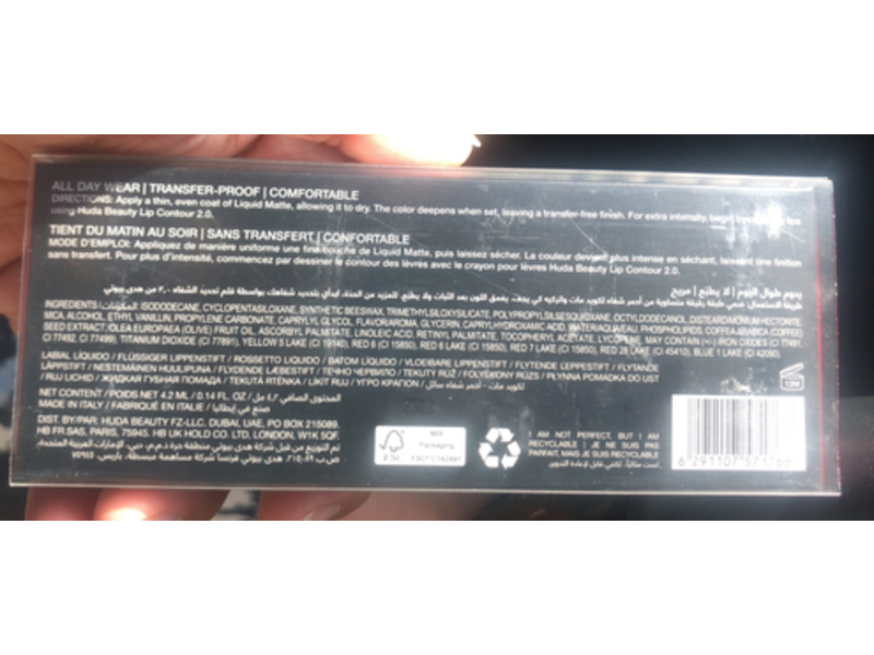 Huda Beauty Matte Liquid Lipstick, Miss America, 0.14 fl oz/4.2 mL