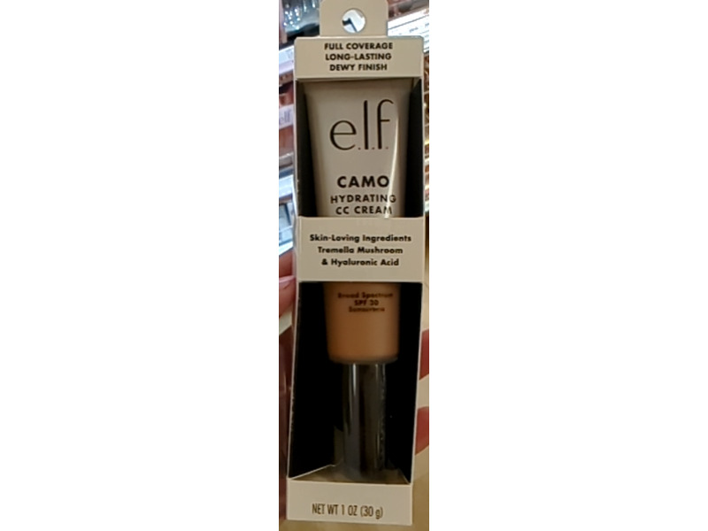 e.l.f. Camo Hydrating CC Cream, SPF 30 Medium 370 N, 1 oz/30 g