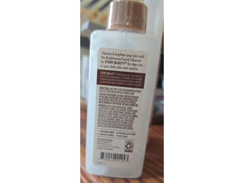Story Beauty Brightening Facial Cleanser, 5.7 fl oz/169 mL