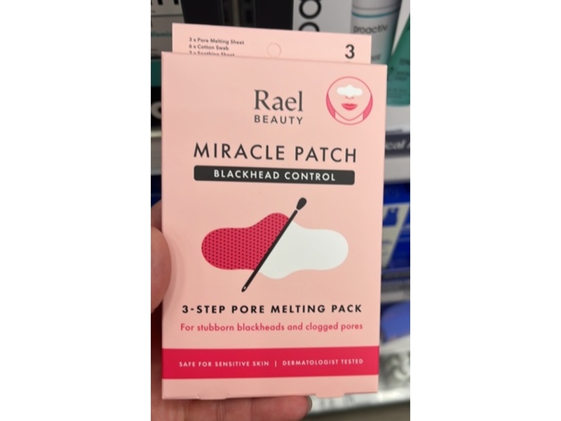 Rael Beauty Miracle Patch Blackhead Control 3-Step Pore Melting Pack, Pack Of 2