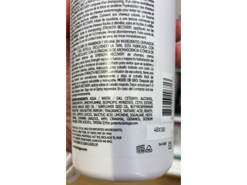 Biolage Conditioning Cream, Strength Recovery, 33.8 fl oz/1 L