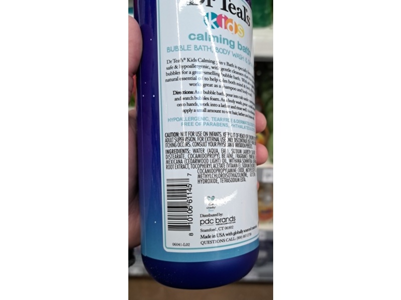 Dr Teal's Kids 3 in 1 Bubble Bath + Body Wash + Shampoo, Calming Bath, 20 fl oz/591 mL