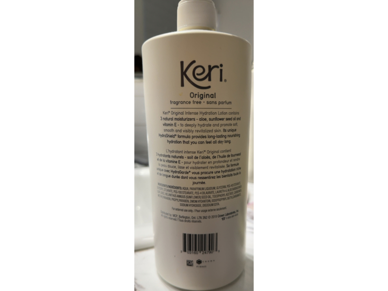 Keri Intense Hydration Lotion, Vitamin E + Sunflower Seed Oil & Aloe, 900 mL