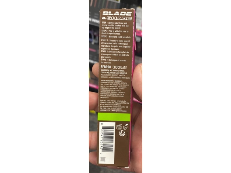 Nyx Professional Makeup Blade & Shade Nano Brow Mechanical Pencil, Chocolate, 0.002 oz/0.06 g