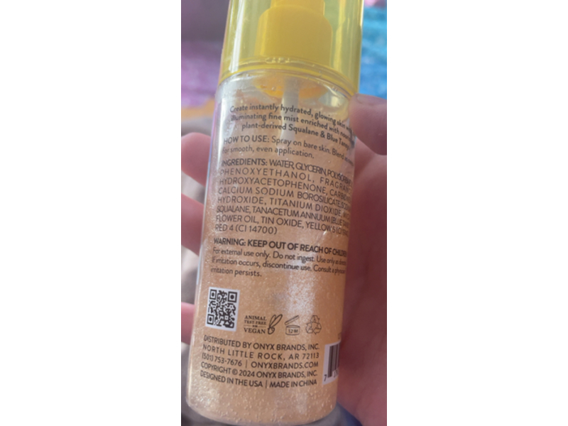 Onyx Professional Hydrating Body Shimmer Mist, Sandalwood Vanilla, 3.38 fl oz/100 mL