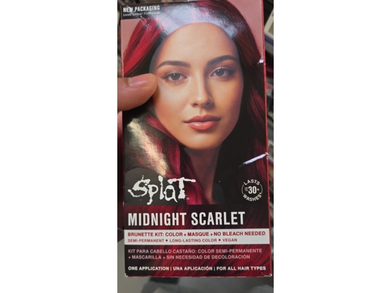 Splat Semi-Permanent Hair Dye Brunette Kit, Midnight Scarlet, 1 Application
