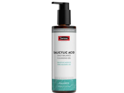 Swisse Skincare Daily Balance Cleansing Gel, Salicylic Acid 2% & Zinc Sulfate 1.5%, 6.7 fl oz/200 mL