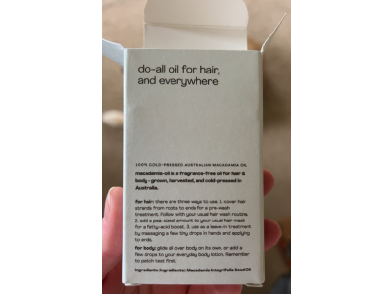 Bread Hair & Body Oil, Macadamia, 1.56 fl oz/46 mL