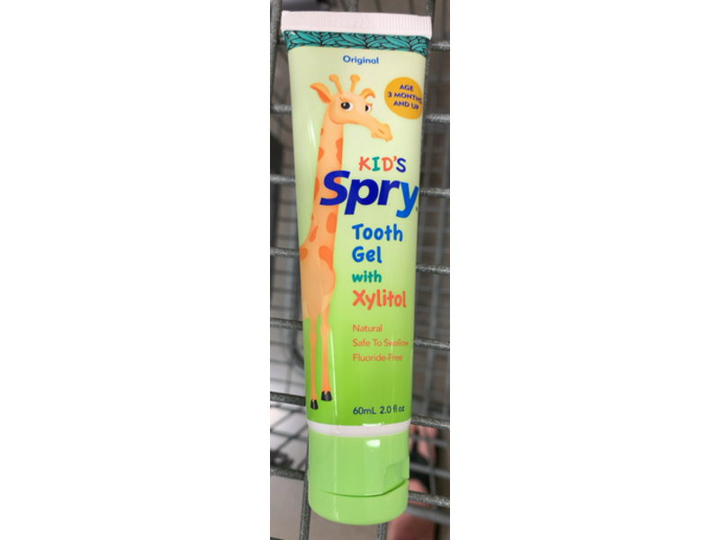 Kids Spry Tooth Gel, Xylitol, Fluoride free, 2 fl oz/60 mL