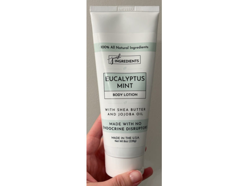 Just Ingredients Eucalyptus Mint Body Lotion, Shea Butter & Jojoba Oil, 8 oz/226 g