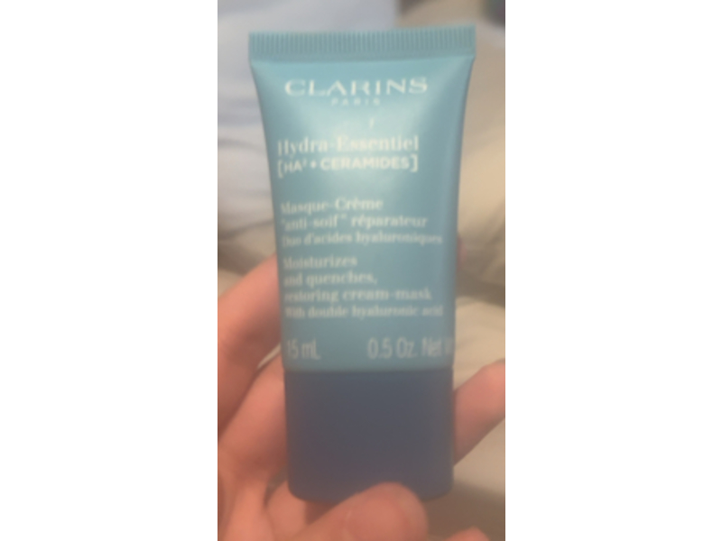 Clarins Hydra Essentiel Restoring Cream Mask, Double Hyaluronic Acid, 0.5 oz/15 mL