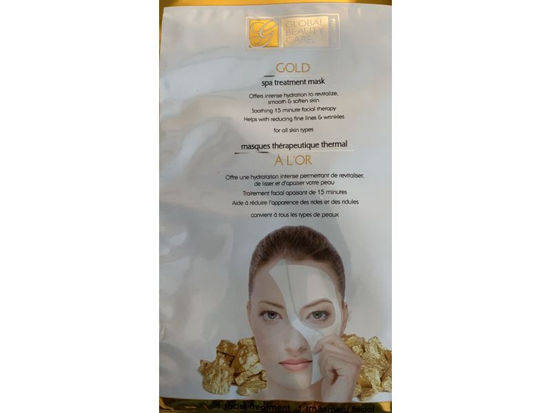 Global Beauty Care Gold Spa Treatment Mask, 1 Count, Pack Of 5
