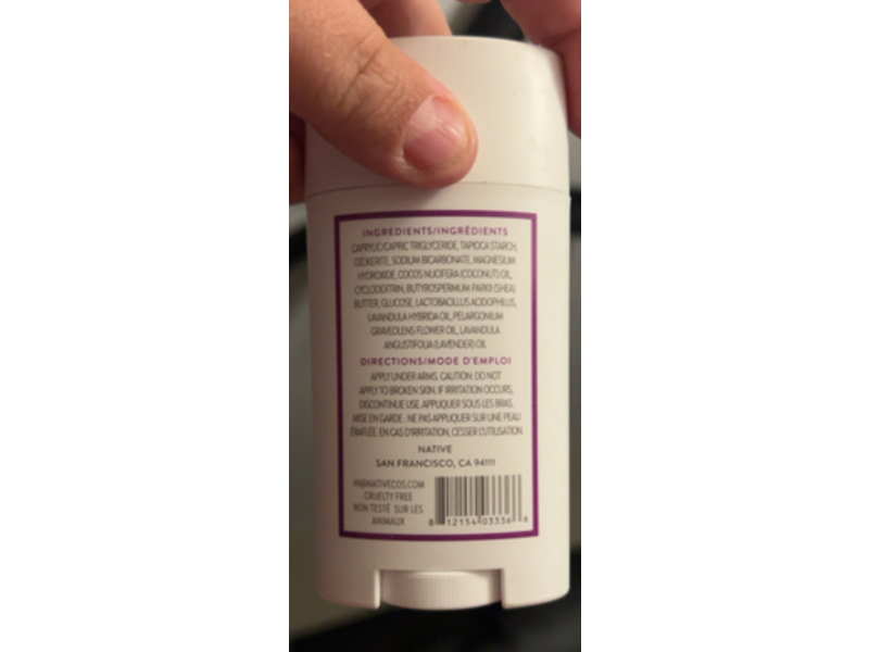 Native Deodorant, Lavender & Rose, 2.65 oz/75 g