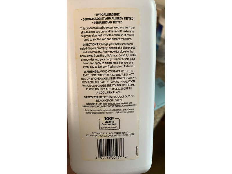 Dollar General Cornstarch Baby Powder, Aloe Vera & Vitamin E, 22 oz/624 g