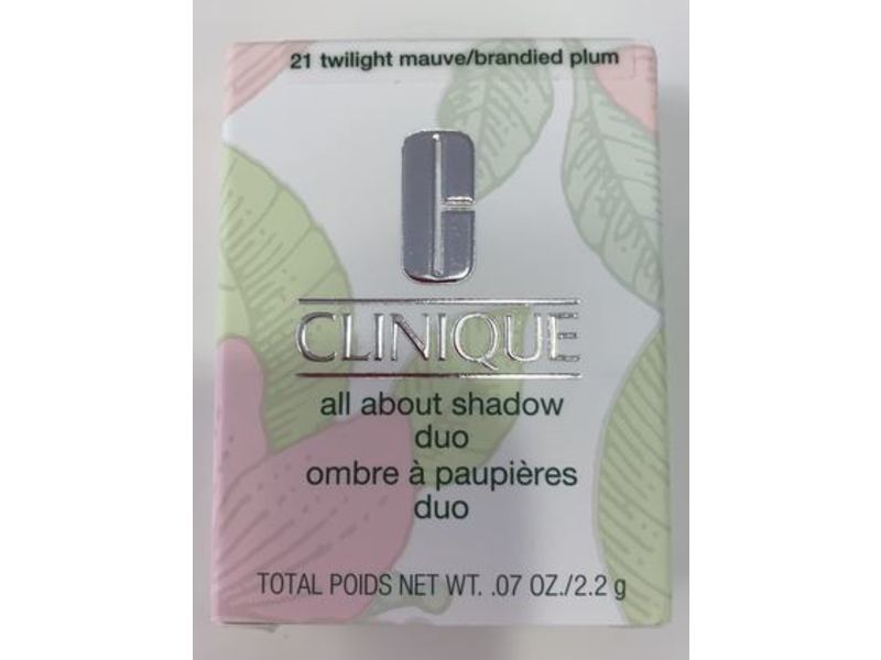 Clinique All About Shadow Duo, 21 Twilight Mauve/Brandied Plum, 0.7 oz/2.2 g