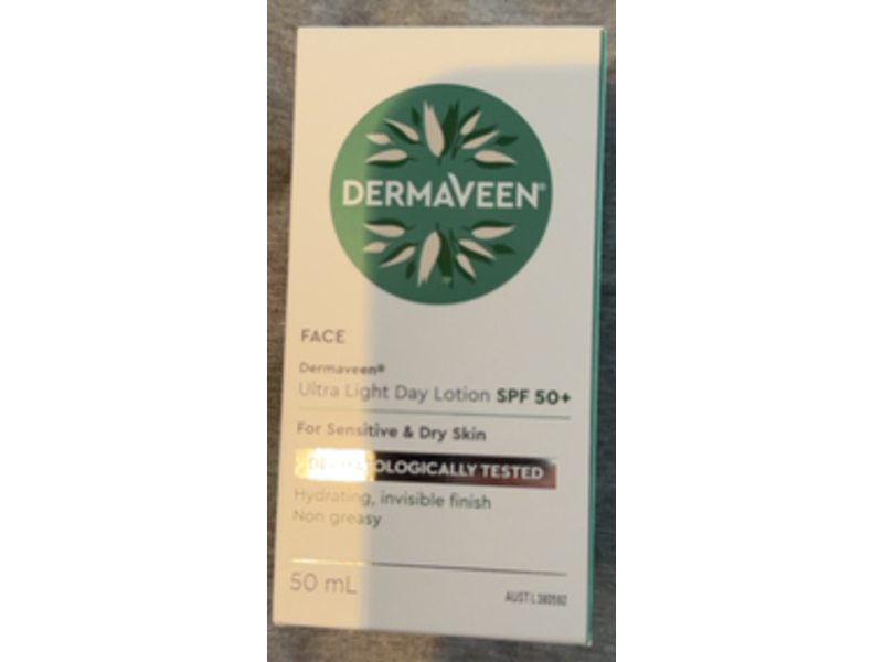 Dermaveen Ultra Light Day Face Lotion, SPF 50+, 1.7 fl oz/50 mL