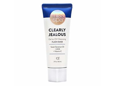 Miss Spa Clearly Jealous Gel To Oil Cleansing Flash Mask, Sweet Geranium Oil + AHA + Vitamin C, 2 fl oz/60 mL