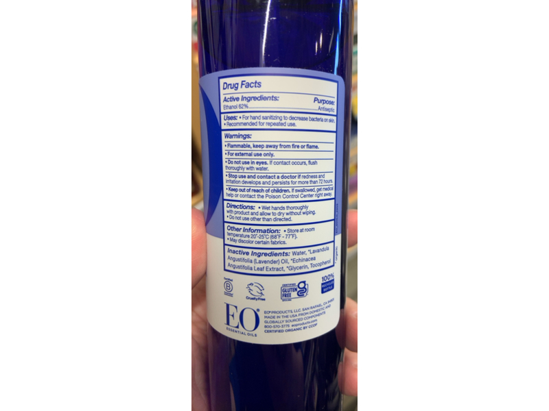 EO Organic Hand Sanitizer Spray, French Lavender, 8 fl oz/237 mL