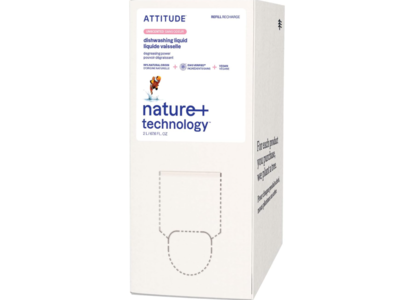 Attitude Nature + Technology Dish Soap Refill, Unscented, 67.6 fl oz/2 L