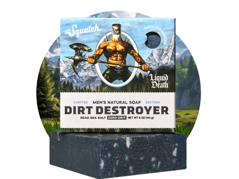 Dr.Squatch Liquid Death Men's Natural Soap, Dirt Destroyer Dead Sea Salt, 5 oz/141 g