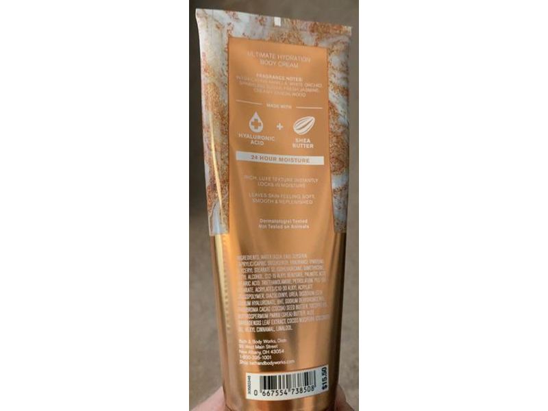 Bath & Body Works Ultimate Hydration Body Cream, Warm Vanilla Sugar, 8 oz/226 g