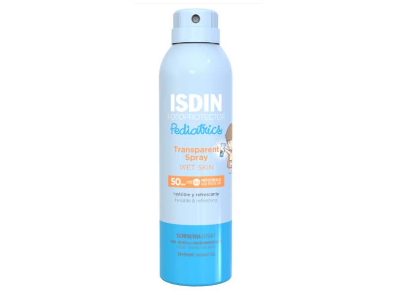 Isdin Pediatrics Wet Skin Transparent Spray, SPF 50 Siempreviva Extract, 250 mL